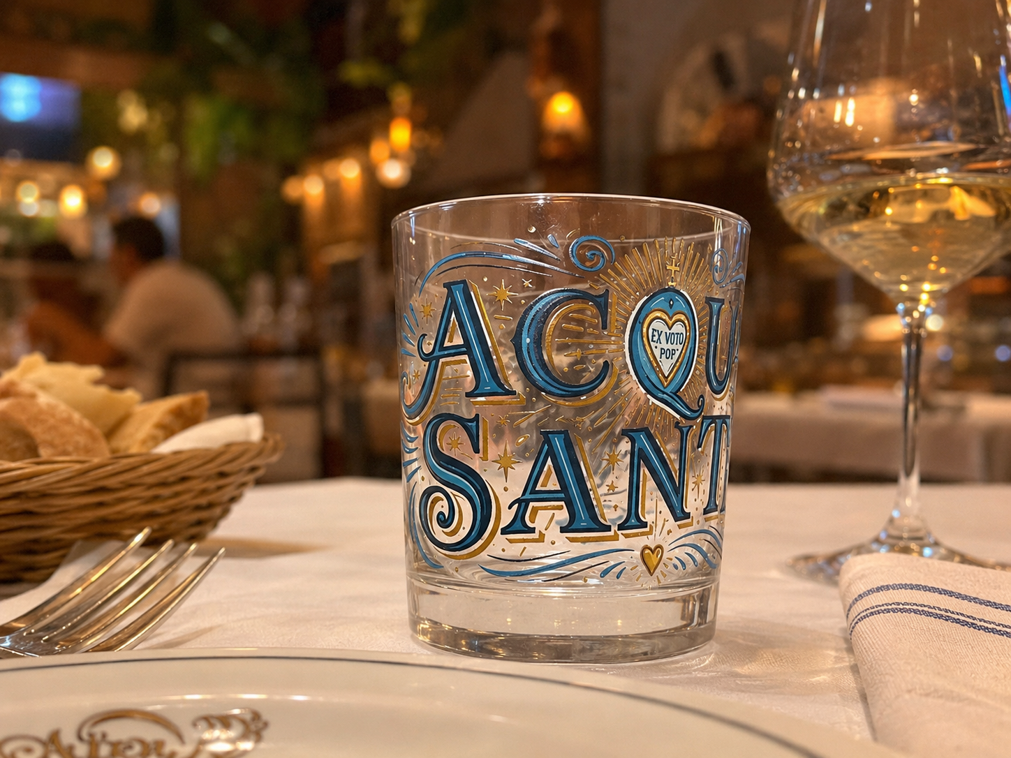 Bicchiere Acqua Santa — UV su vetro